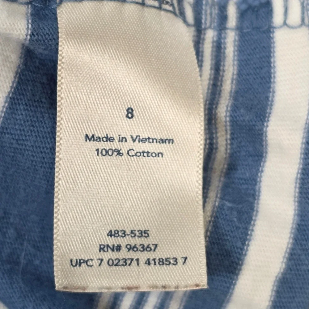 OshKosh B'gosh Short Sleeve Polo Shirt‎ Boy's Size 8 Blue White Striped Cotton